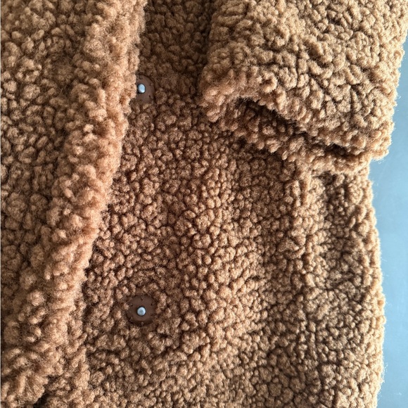 Women's Caramel Brown Teddy Coat - Picture 4 of 6